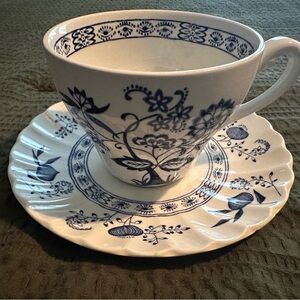 J&G Meakin Blue Nordic “blue onion tea cup and saucer set.